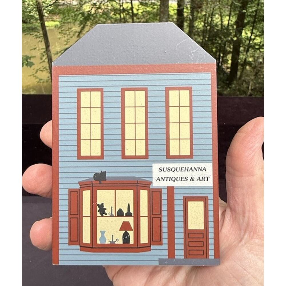 Vintage Cat's Meow Village SUSQUEHANNA ANTIQUE STORE Wood 1995 Signed!